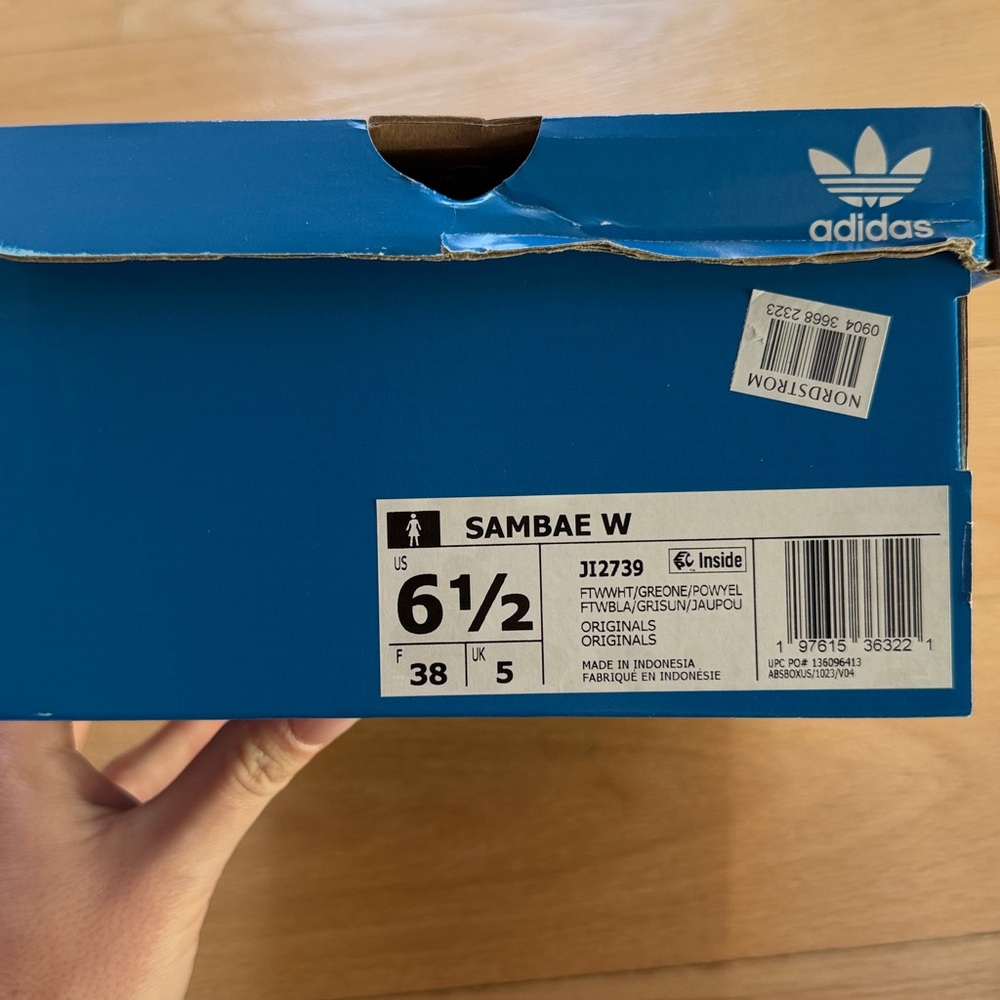 Adidas Women’s Sambae Greystone and Powder Yellow Sneakers - Picture 12 of 12